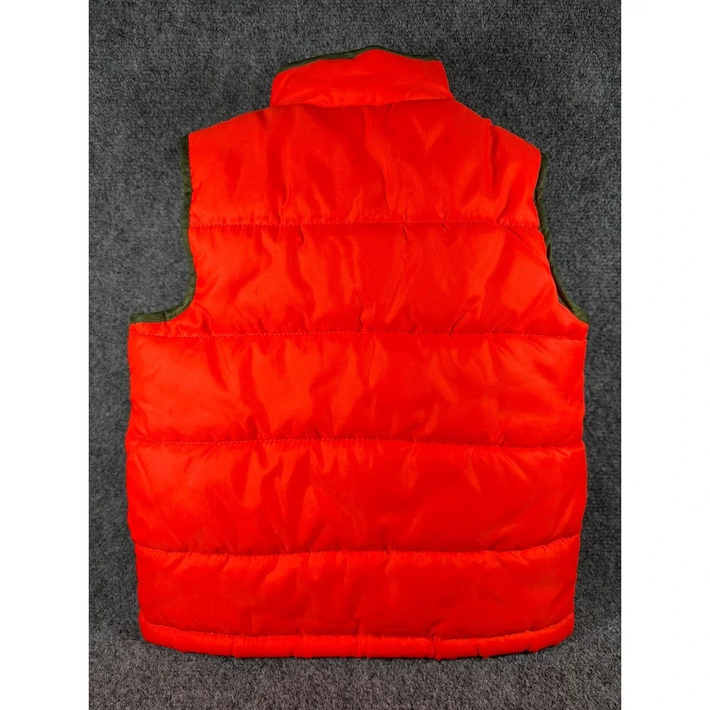 OshKosh Bgosh Kids Orange Puffer Vest Olive Green Lining Size 4 B216E413-OK